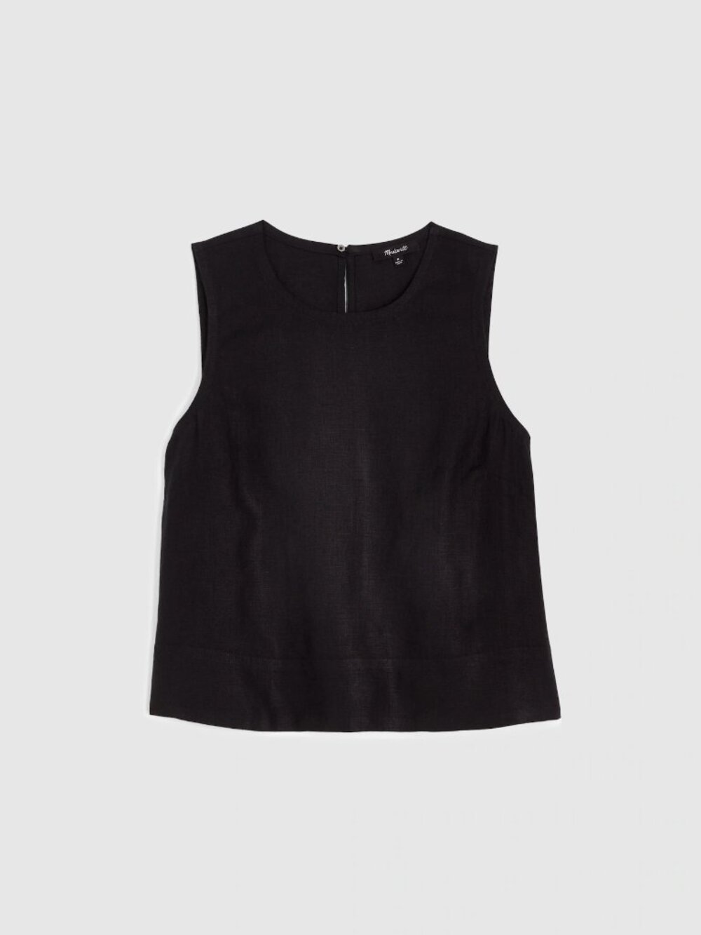 Madewell Shell Top in 100% Linen in Jet Black M - Picture 6 of 10